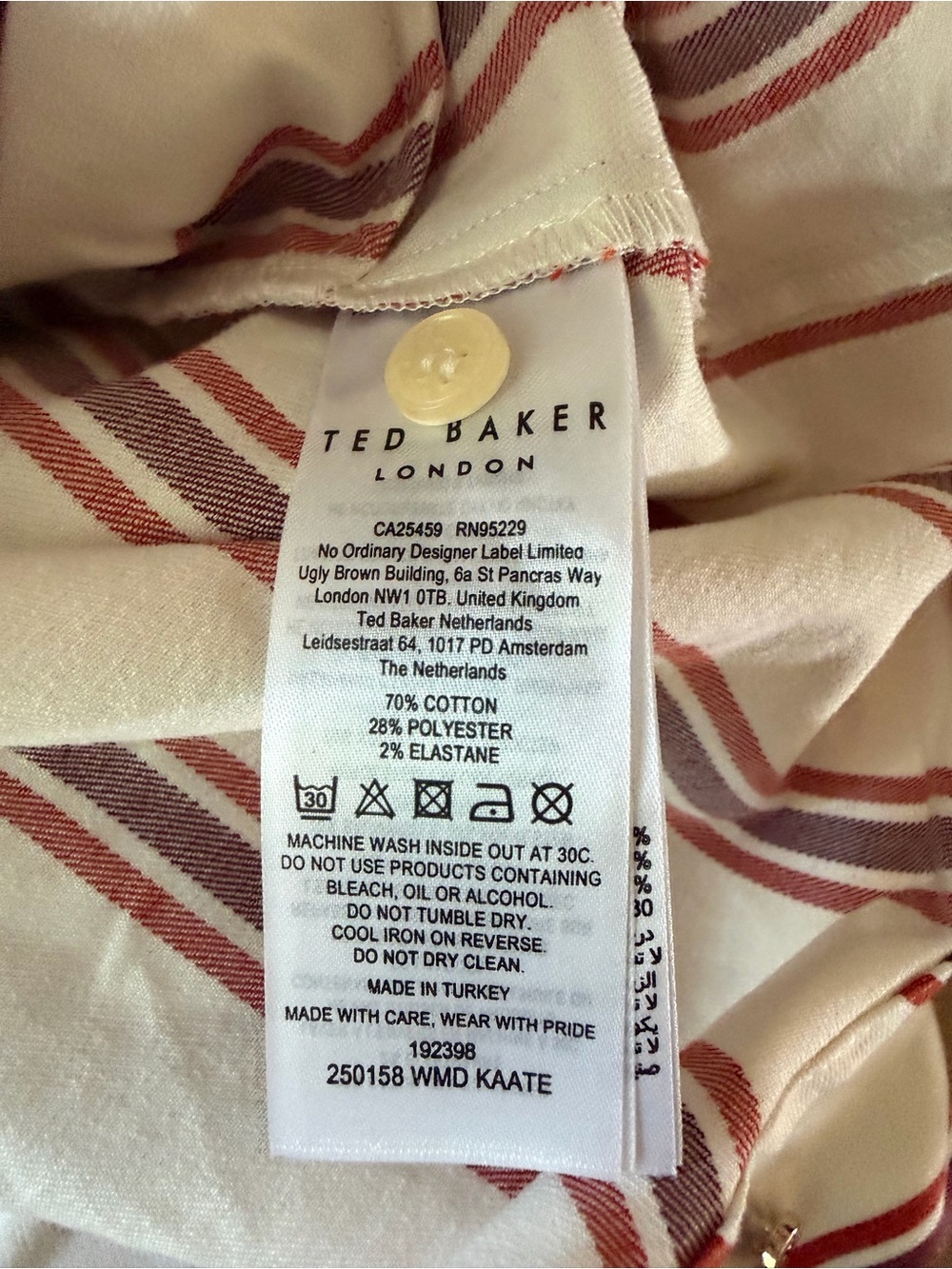 Ted Baker Womens Kaate Midi Shirtdress With Waist Tie Nude 3-Size 8 - Picture 10 of 11